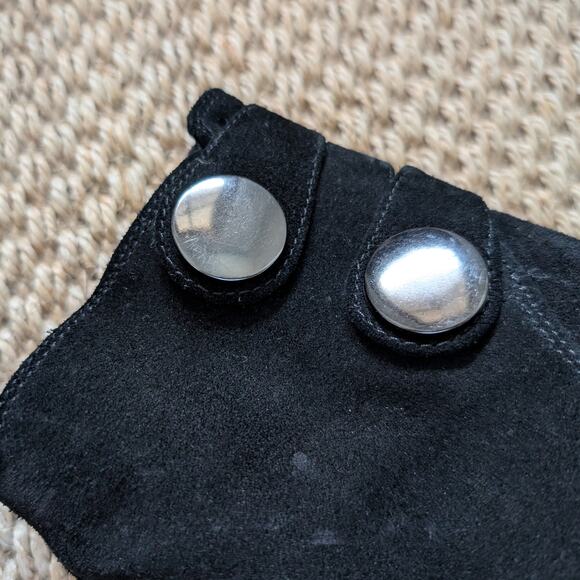 ALBERTO FERMANI Black Suede Block Heel Booties Zipper 36.5 US 6.5 - Picture 3 of 8